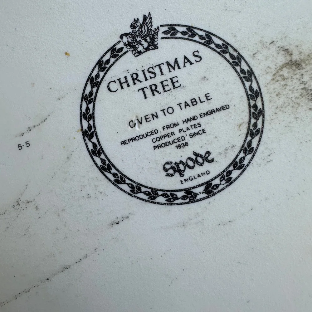 Spode CHRISTMAS TREE Large Oval Baker Roadting Dish Oven To Table 14.5 X 9 X 2